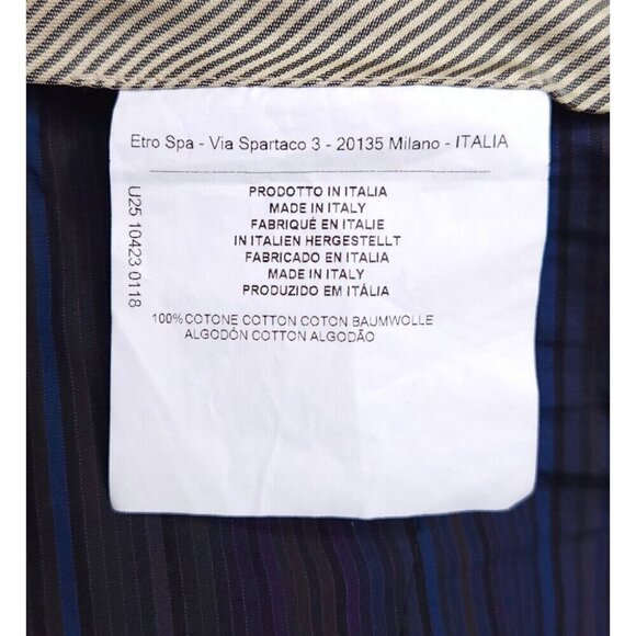 Etro Houndstooth-jacquard Cotton Trousers Size IT 52 US 36 L Mens Gray Pant $575 - Picture 8 of 9